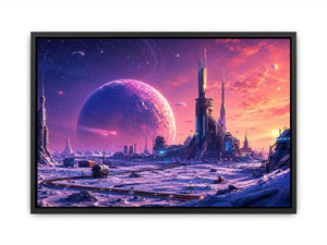 Alien city on icy plains