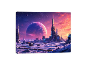Alien city on icy plains