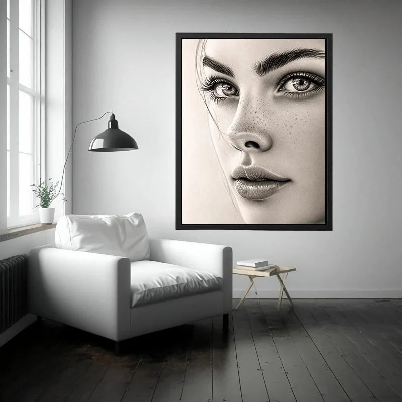 Intricate pencil study of a woman