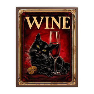 Wine and cat in retro style