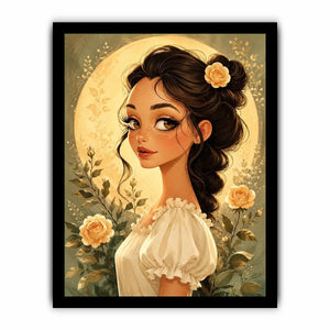 Radiant elegance beneath the glowing moon