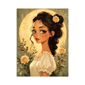Radiant elegance beneath the glowing moon