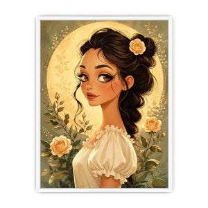 Radiant elegance beneath the glowing moon