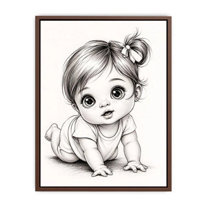 Adorable baby girl in crawling pose