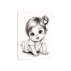 Adorable baby girl in crawling pose