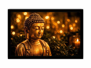 Golden Buddha in serene ambiance