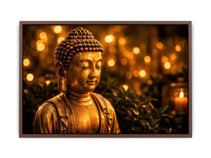 Golden Buddha in serene ambiance