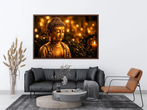 Golden Buddha in serene ambiance