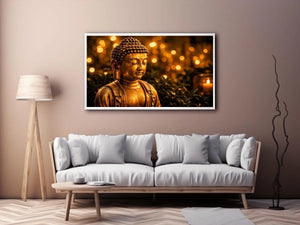 Golden Buddha in serene ambiance