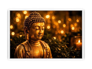 Golden Buddha in serene ambiance