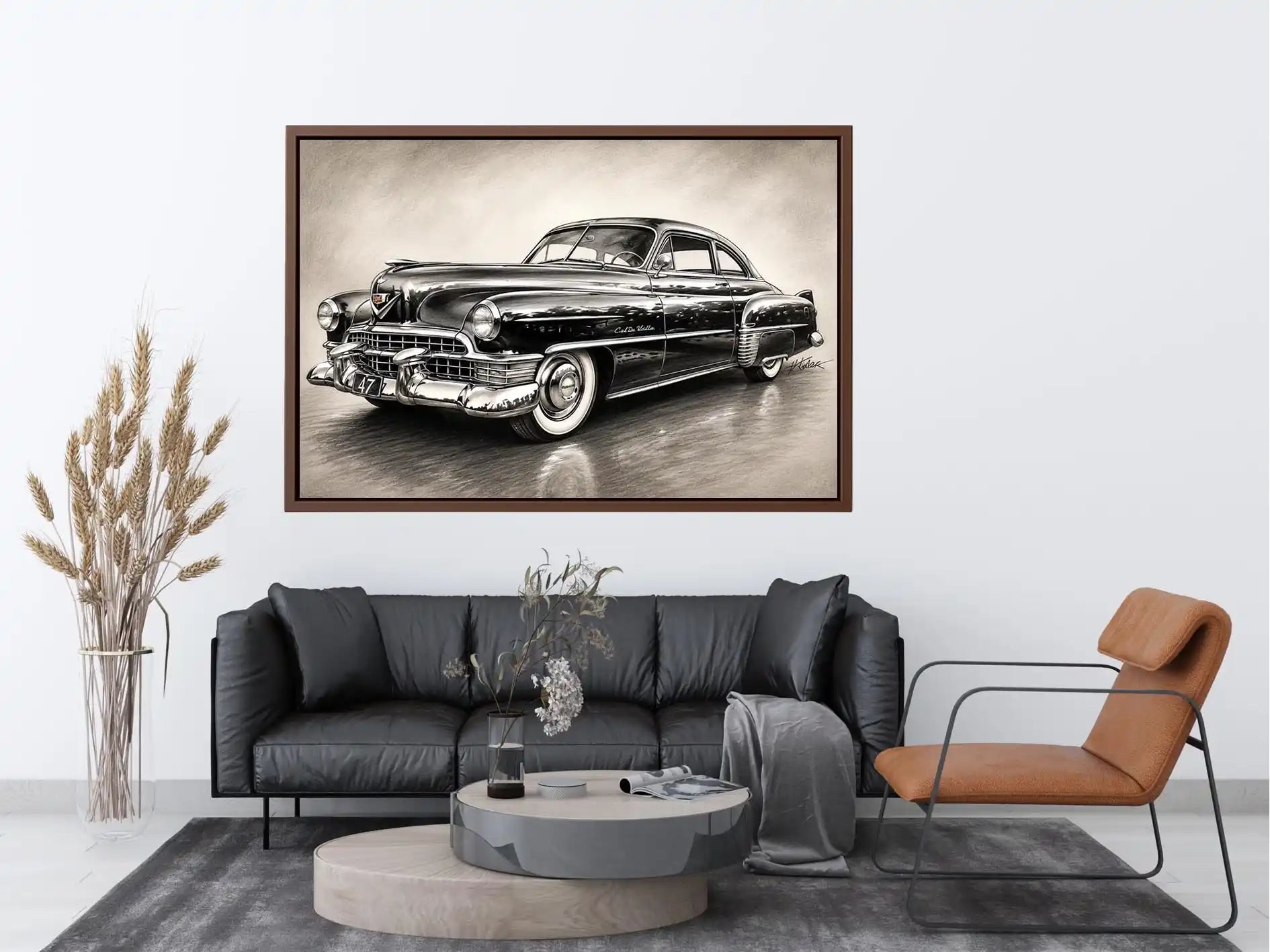 Vintage Cadillac in graphite style