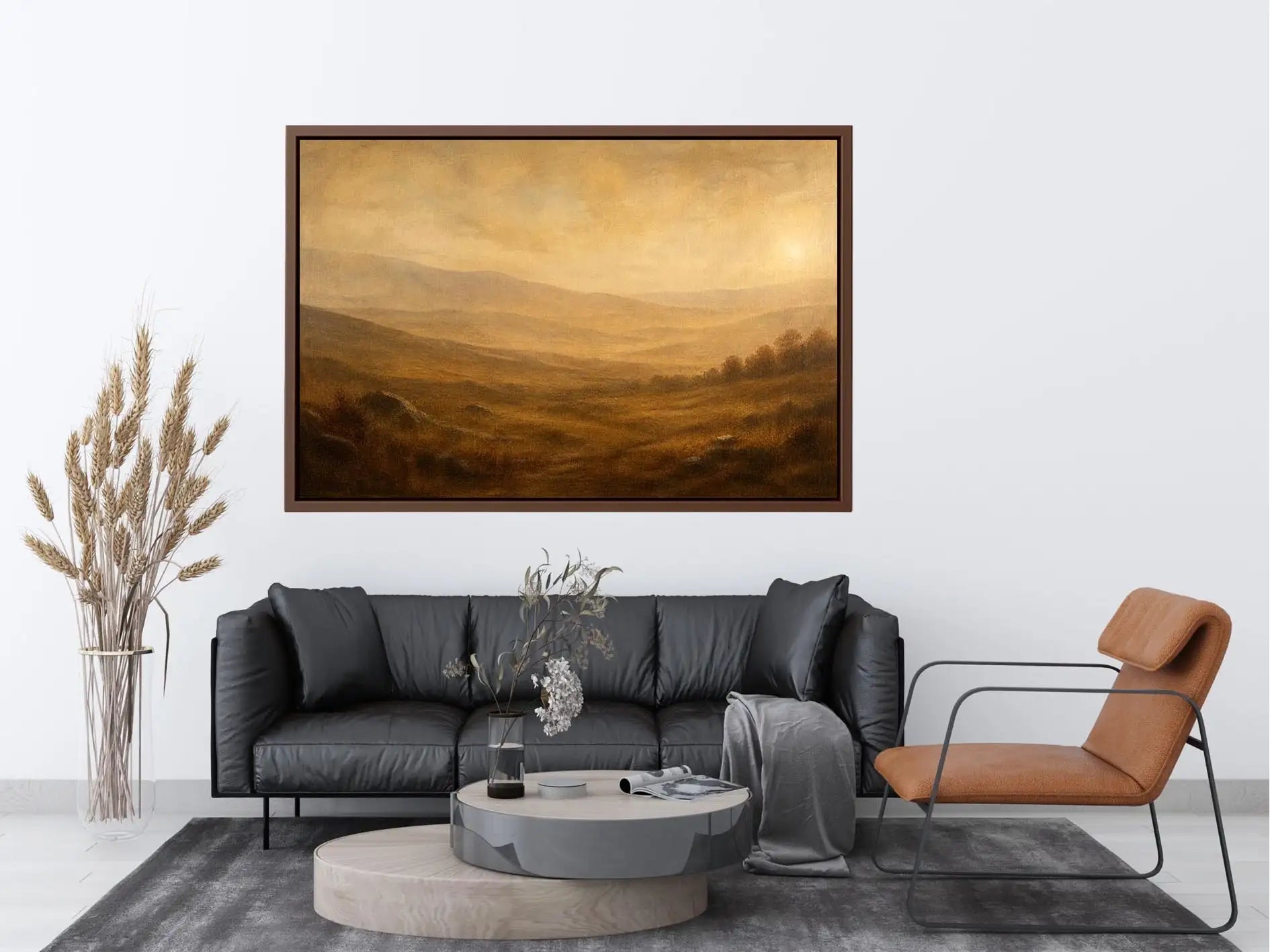 Golden mist over tranquil hills
