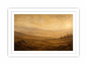 Golden mist over tranquil hills