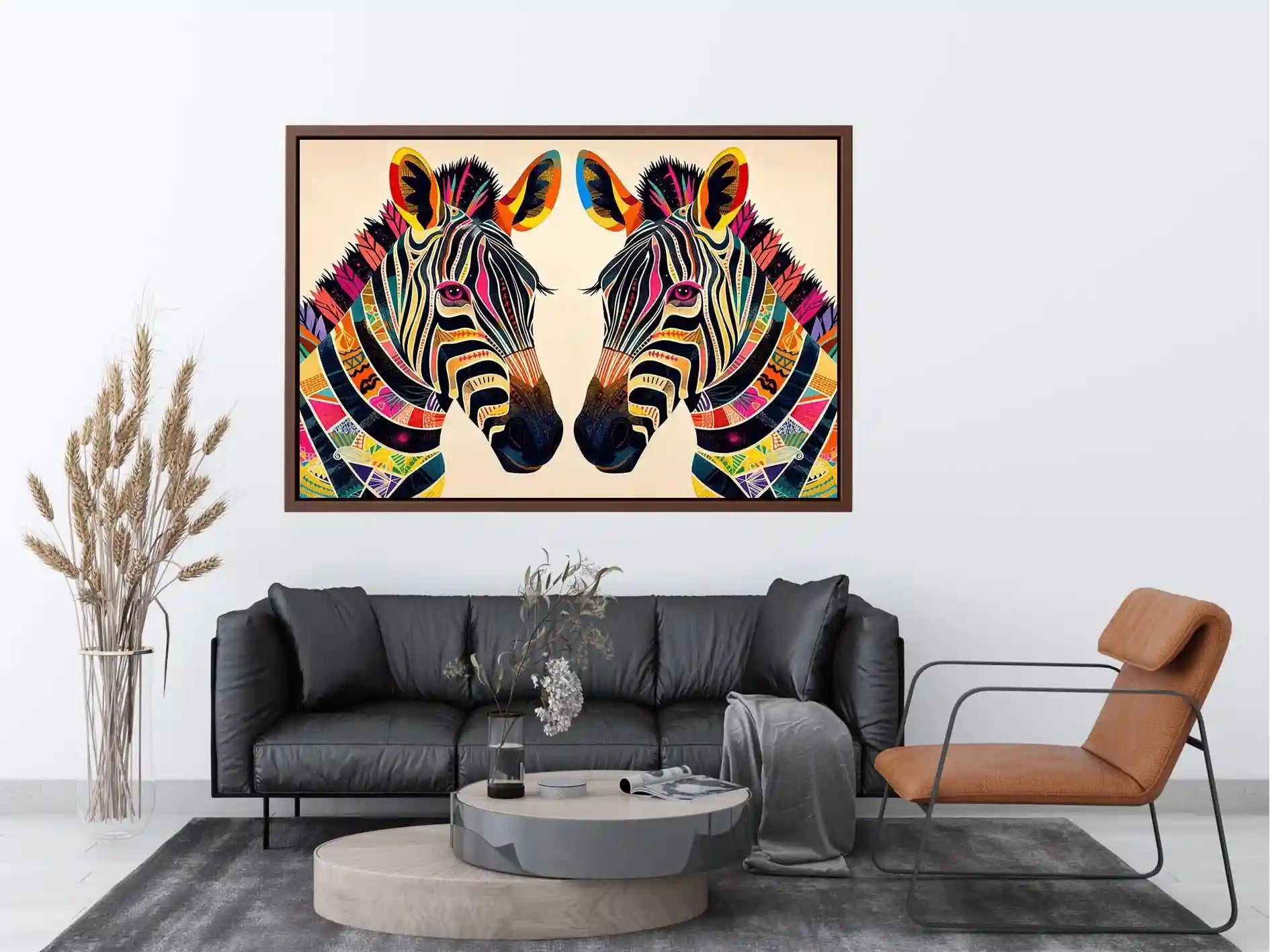 Symmetrical zebra pop-art design