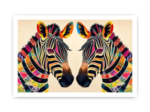 Symmetrical zebra pop-art design