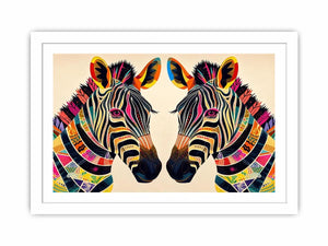 Symmetrical zebra pop-art design