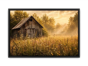 Golden morning in a rural meadow