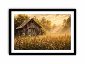 Golden morning in a rural meadow