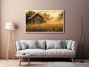 Golden morning in a rural meadow