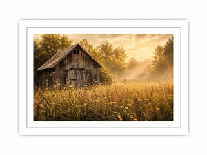 Golden morning in a rural meadow