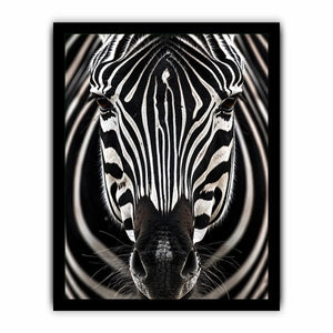 Zebra close-up with striking symmetry