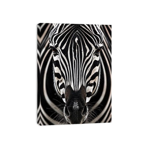 Zebra close-up with striking symmetry