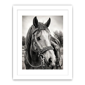 Serene equine portrait in black and white