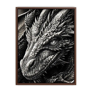 Fierce dragon in monochrome detail