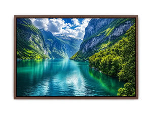 Majestic fjord under dramatic skies