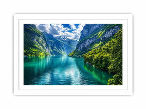 Majestic fjord under dramatic skies