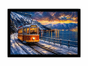 Winter tram journey in Bergen
