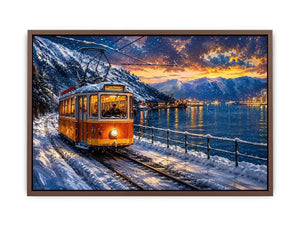 Winter tram journey in Bergen