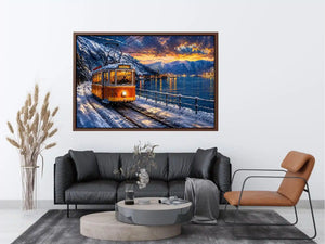 Winter tram journey in Bergen