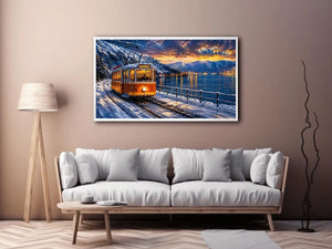 Winter tram journey in Bergen