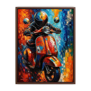 Vibrant Vespa in dynamic cityscape