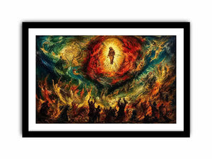 Divine ascension in fiery chaos