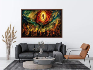 Divine ascension in fiery chaos