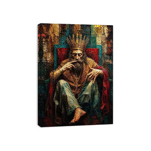 Regal king in moody portrait