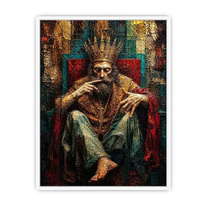 Regal king in moody portrait