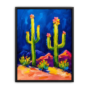 Vibrant cactus desert landscape in color