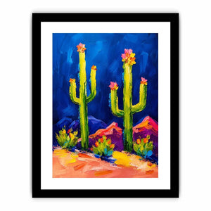 Vibrant cactus desert landscape in color