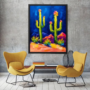 Vibrant cactus desert landscape in color