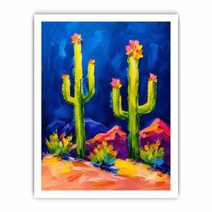 Vibrant cactus desert landscape in color