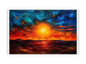 Vivid abstract sunset with glowing reflections