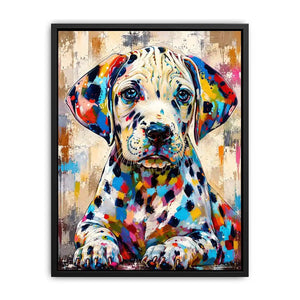 Colorful Dalmatian puppy in pop-art style