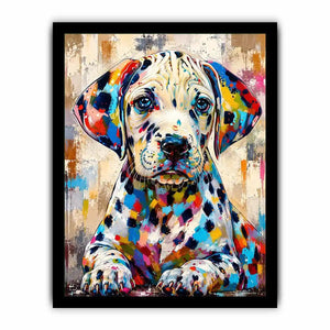 Colorful Dalmatian puppy in pop-art style