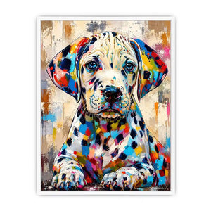 Colorful Dalmatian puppy in pop-art style