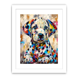 Colorful Dalmatian puppy in pop-art style