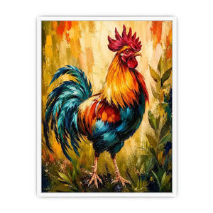 Majestic rooster in vibrant brushstrokes