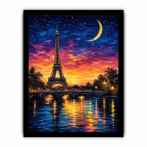 Romantic Parisian night by the river